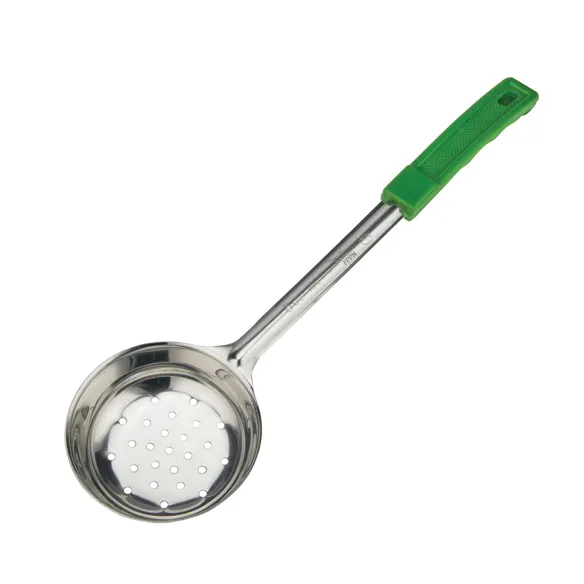 Winco FPPN-6 6 oz. One-Piece Perforated Food Portioner, Green Handle, Prime