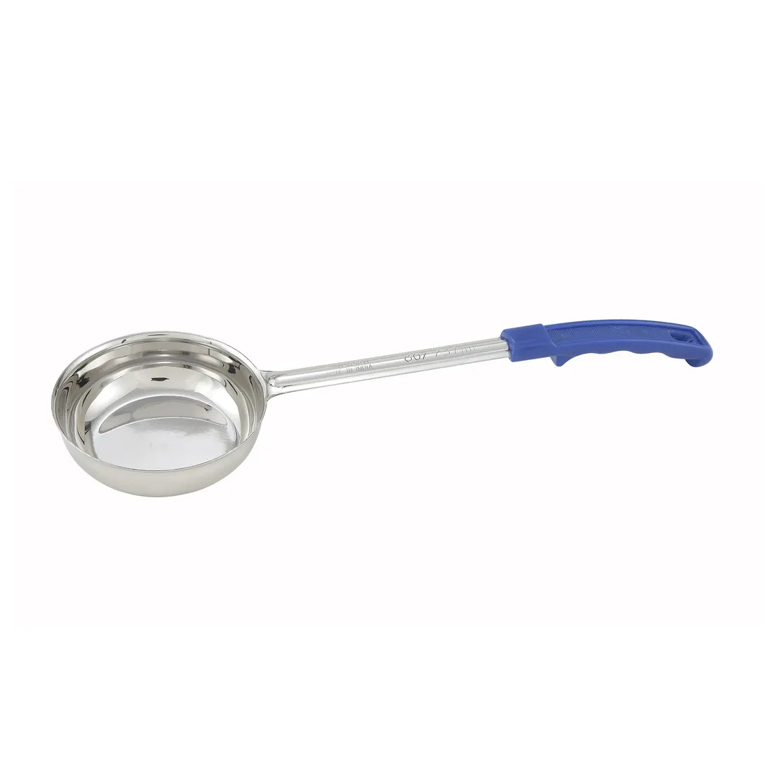 Winco FPS-8 8 oz. One-Piece Solid Food Portioner, Blue Handle