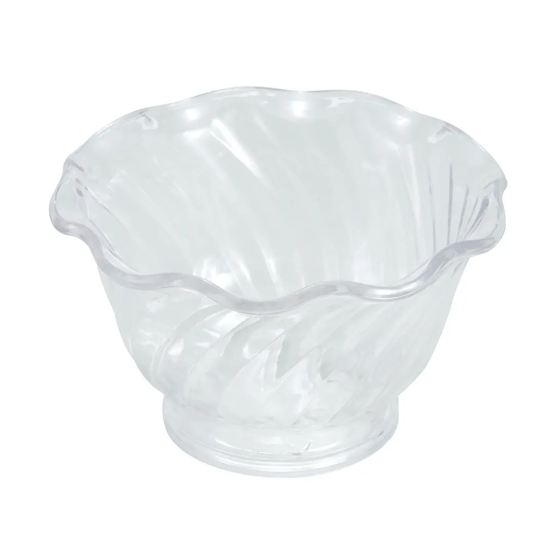 Winco ICC-5C Clear 5 oz Ice Cream and Berry Dish, BPA‑Free SAN Plastic, Transparent Finish - 1 Dozen