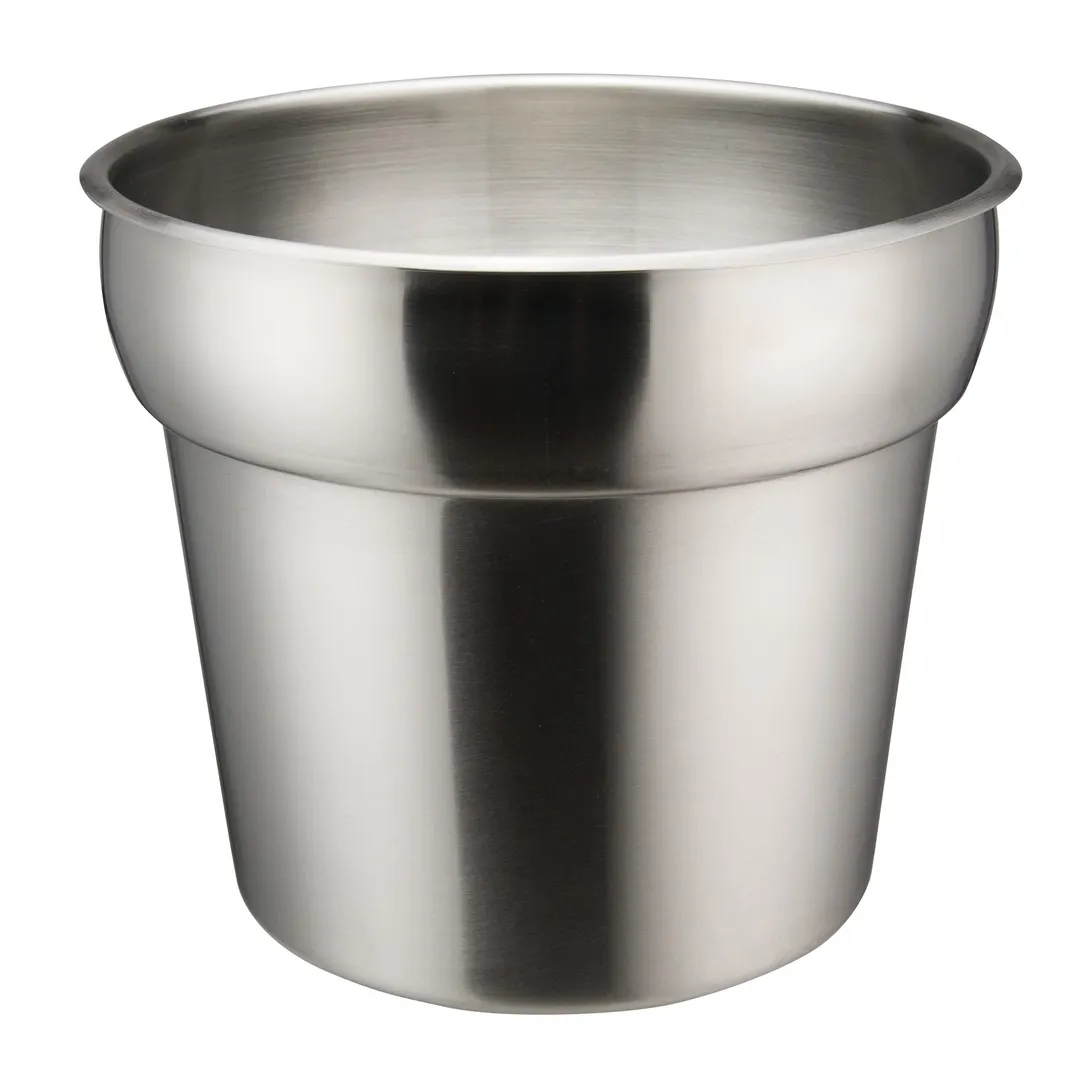 Winco INSN-7 Inset, 7 qt. (224 oz.), 9-1/2" X 8", Round, Stainless Steel