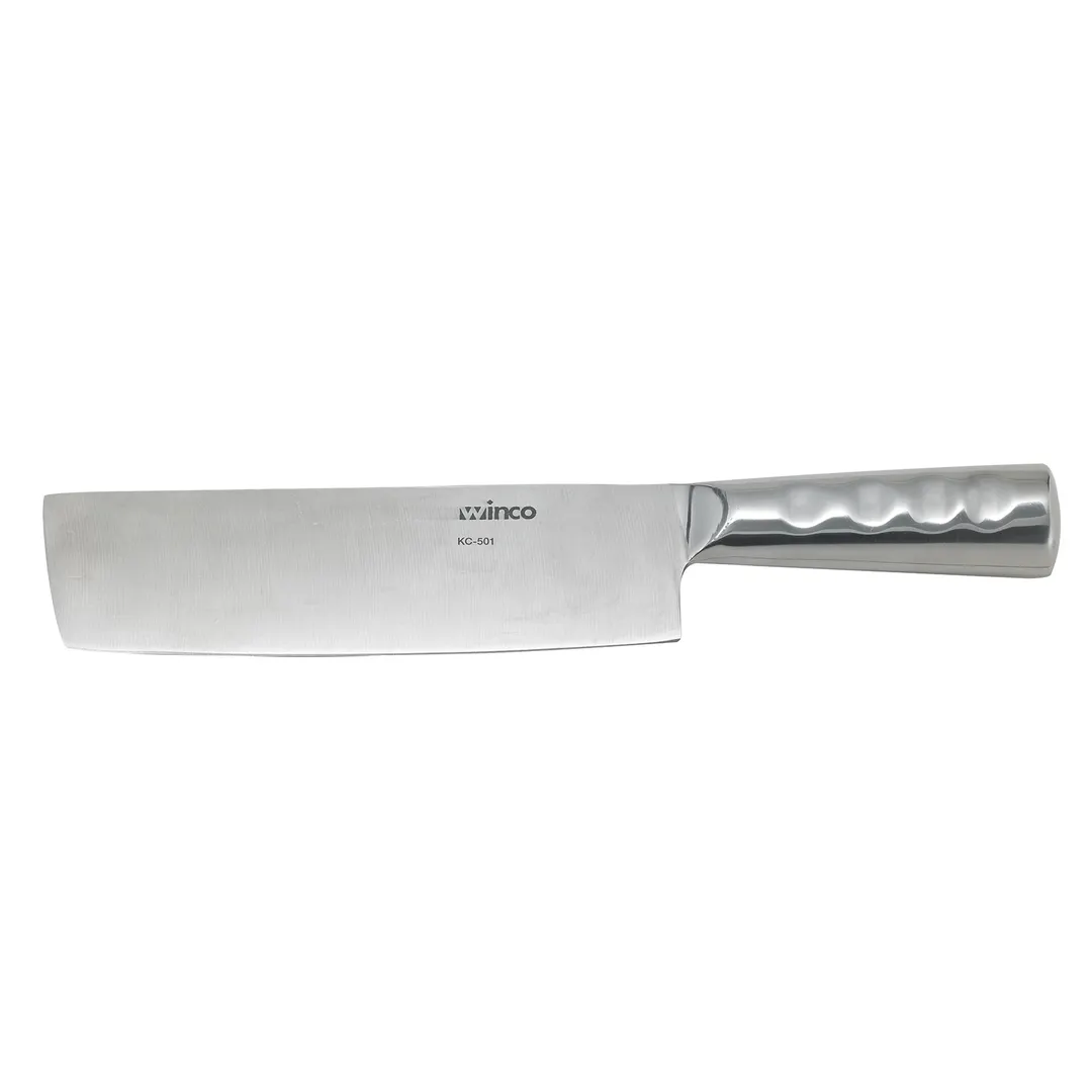 Winco KC-501 8" Stainless Steel Chinese Cleaver w/ Stainless Steel Handle
