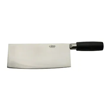 Winco KC-601 8" Chinese Cleaver w/ Black Handle, Stainless Steel