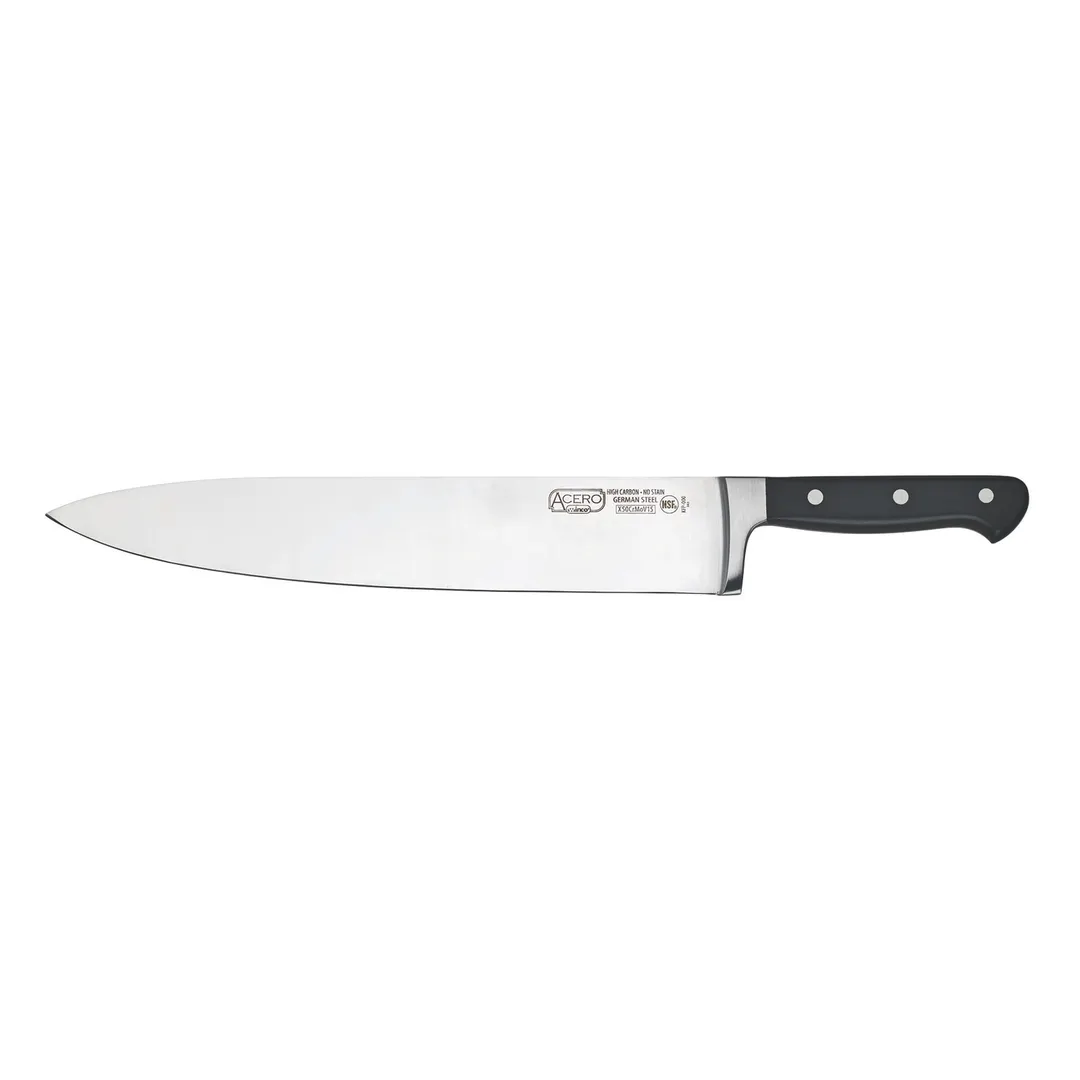 Winco KFP-120 Acero 12" Hollow Ground Chef's Knife, 1 Piece Full Tang