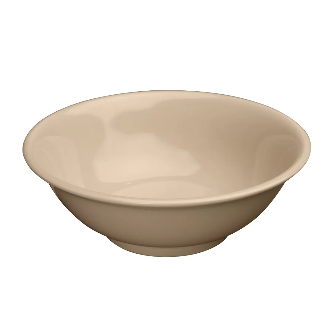 Winco MMB-41 41‑oz Tan Melamine Rimless Bowl 8‑in Diameter 1‑Quart Capacity, Heat‑Resistant - 1 Dozen