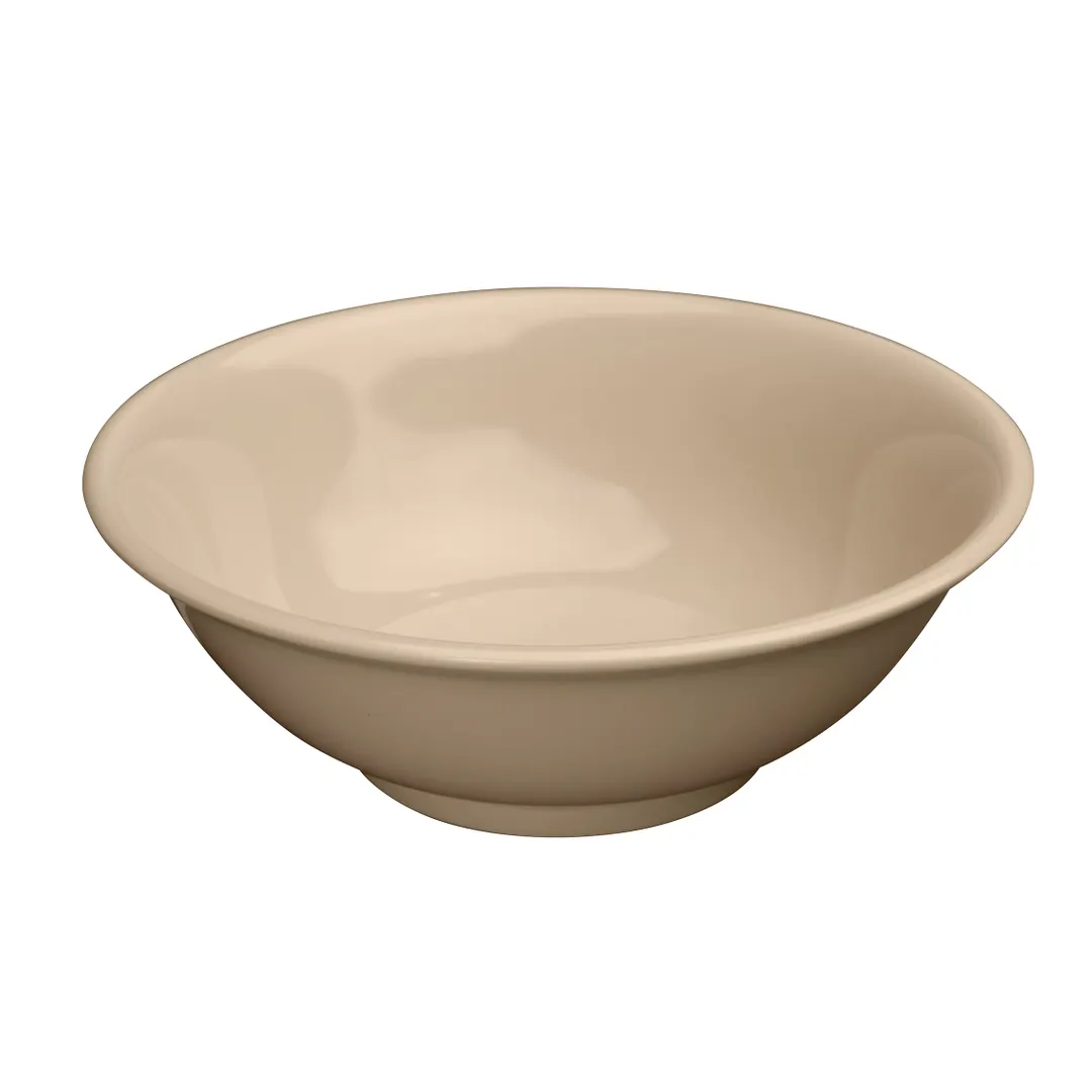 Winco MMB-52 52 oz. Tan Melamine Rimless Bowl, 8½" Dia., 1 Quart, 212°F, Dishwasher Safe - 1 Dozen