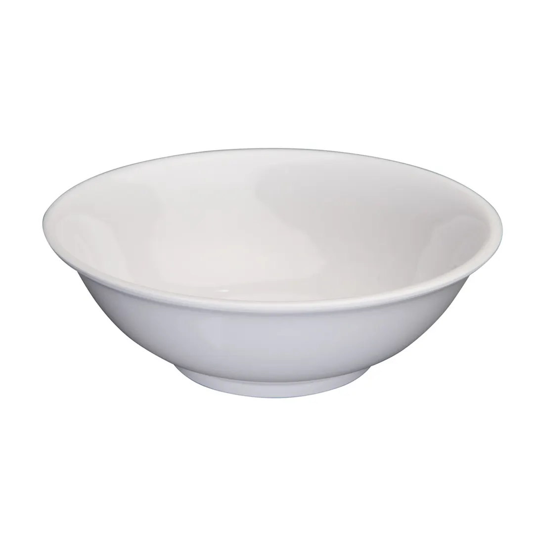 Winco MMB-52W 52 oz White Rimless Melamine Bowl, 8½″ Diameter, 212°F, Dishwasher Safe - 1 Dozen