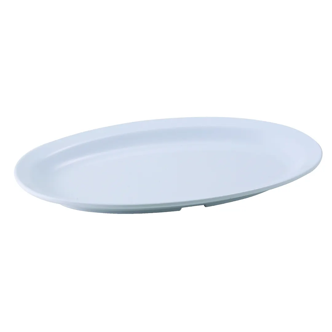 Winco MMPO-138W 13" x 8-1/2" Oval White Melamine Platter 212°F Heat‑Resist Dishwasher Safe - 1 Dozen