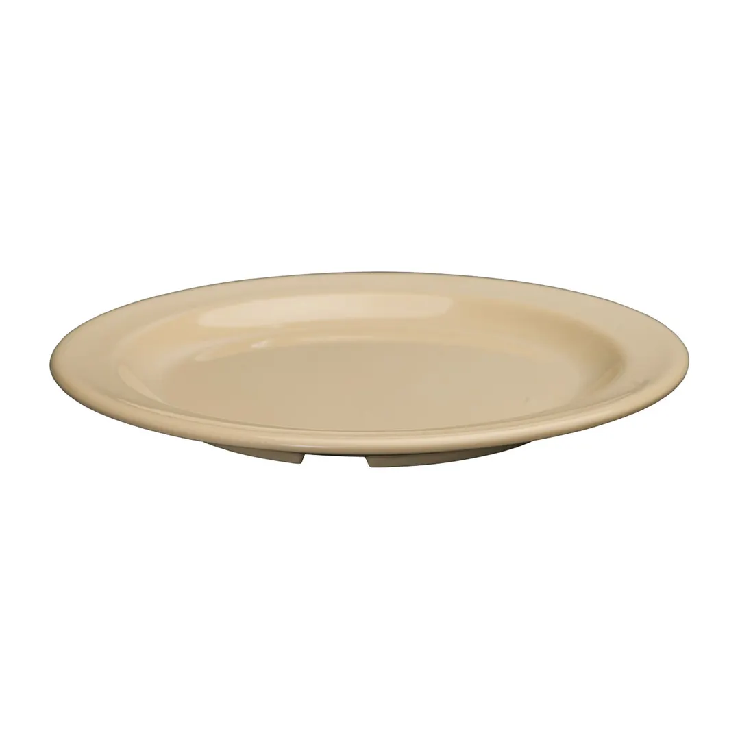 Winco MMPR-7 Dessert Plate 7¼" Tan Melamine, Heat‑Resistant to 212°F, Dishwasher Safe - 1 Dozen