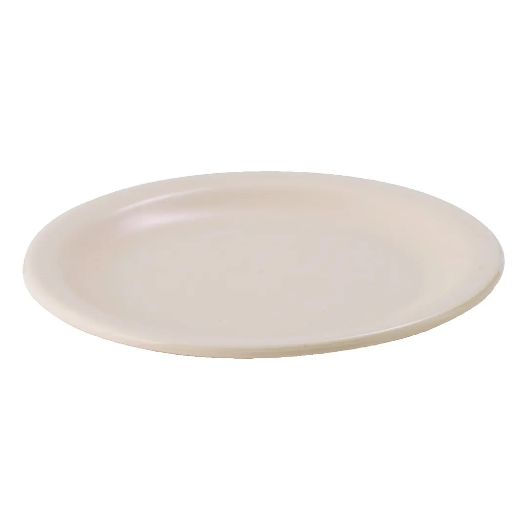 Winco MMPR-8 7-7/8" Tan Melamine Round Plate, resistant to 212°F, NSF, dishwasher safe - 1 Dozen