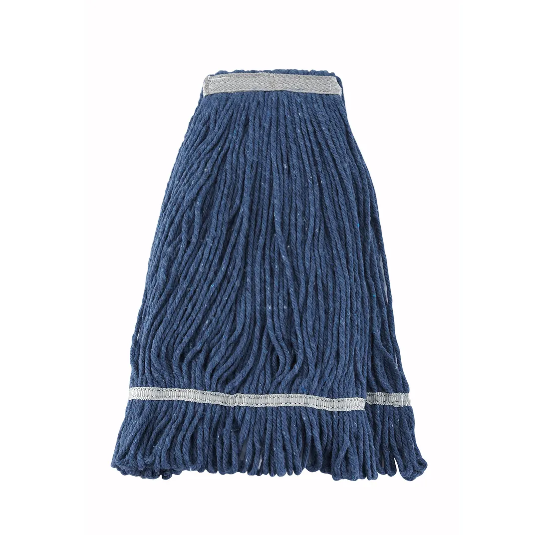 Winco MOP-24 Wet Mop Head, 24 oz. (680g), Loop-End, 1-1/4" Band, Blue