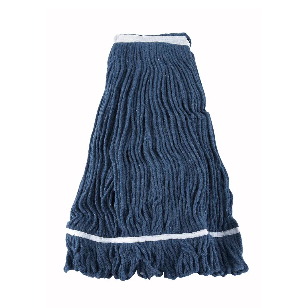 Winco MOP-32 Wet Mop Head, 32 oz. (900g), Loop-End, 1-1/4" Band, Blue