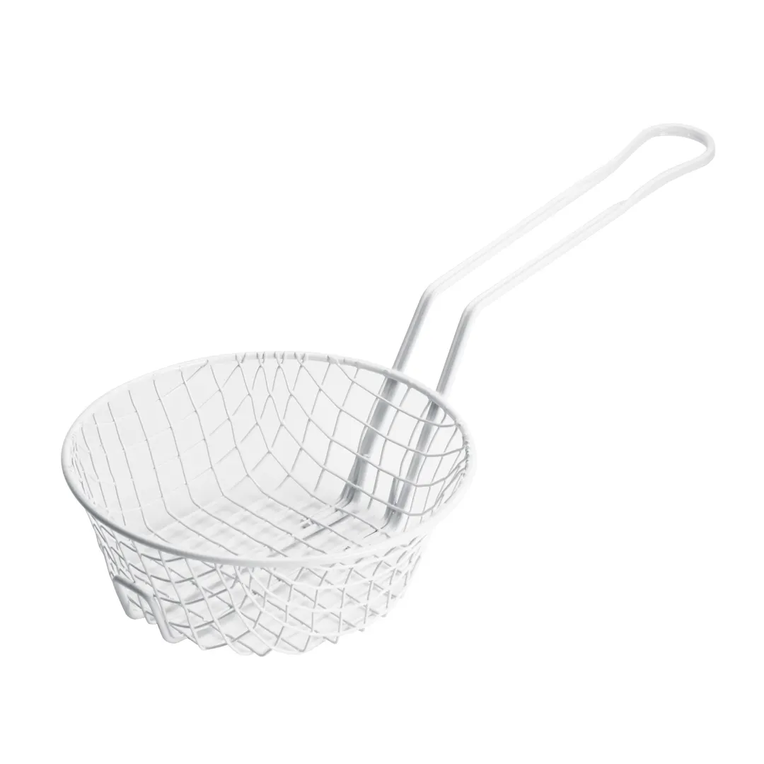 Winco MSBW-08 8" Breading Basket w/ Non-Stick White Plastic Coating