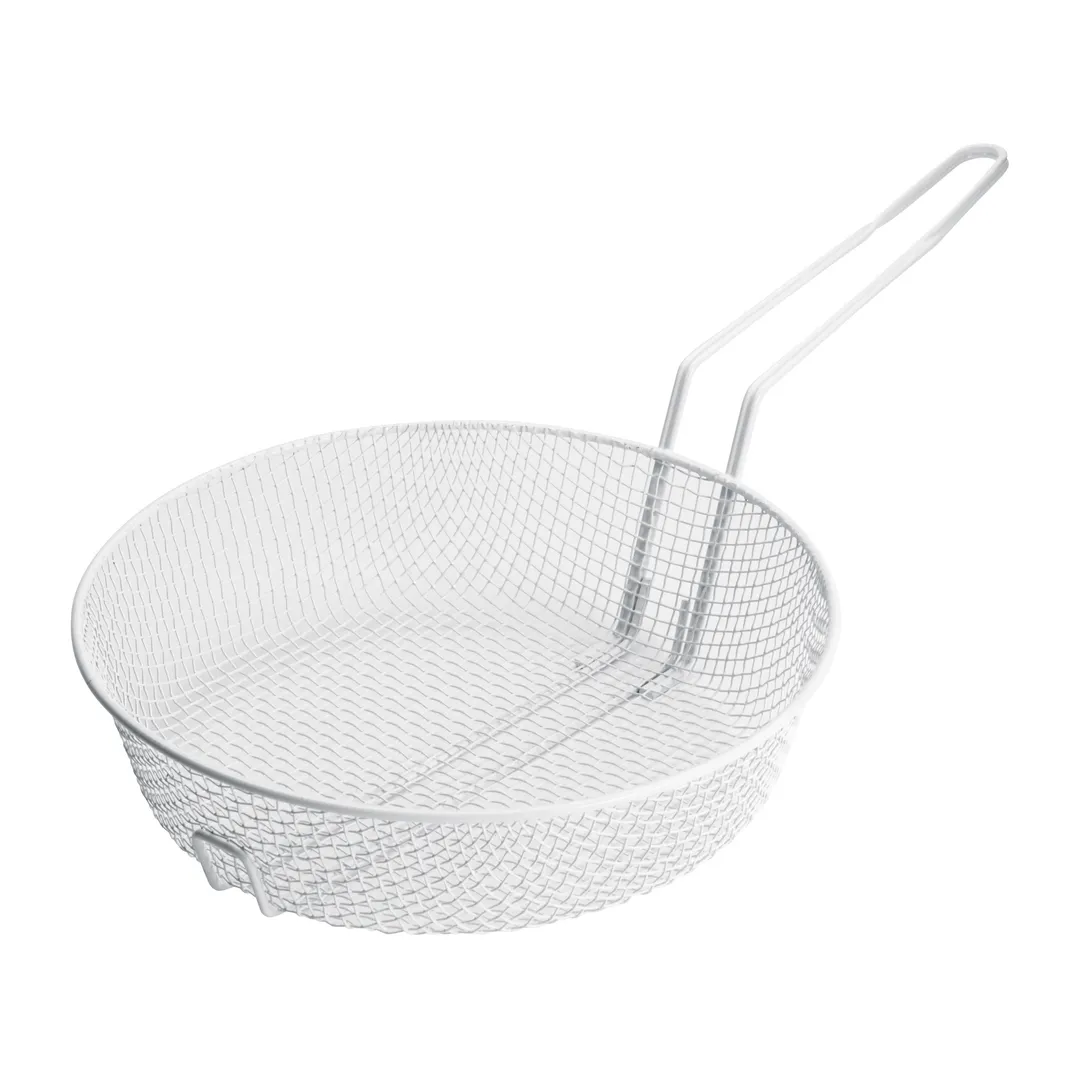 Winco MSBW-12M 12" Non-Stick Medium Mesh Breading Basket w/ White Plastic Coating