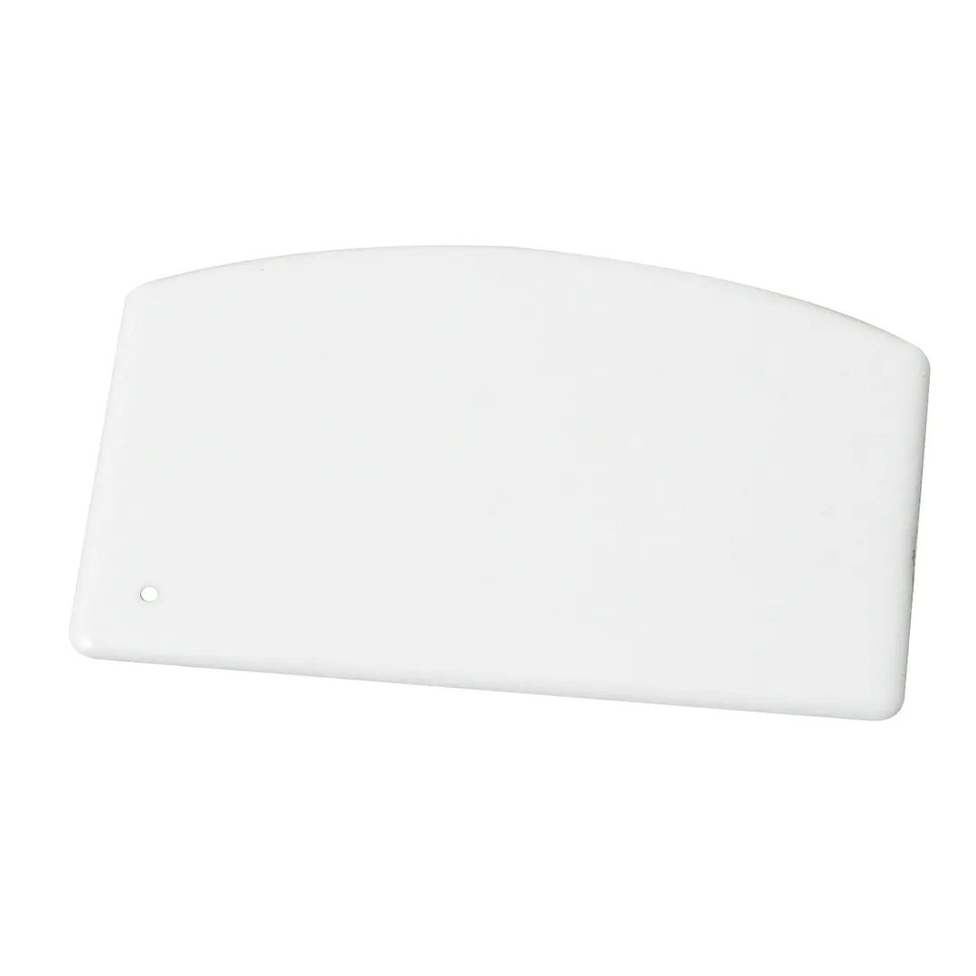 Winco PDS-5 Dough Scraper, 5-1/2" x 3-3/4" Plastic, White Handle & Blade, NSF - 1 Dozen
