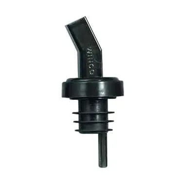 Winco PP-SSM Plastic Pourer Screen Bent Black Spout FreeFlow No Collar Smoke Finish - 1 Dozen