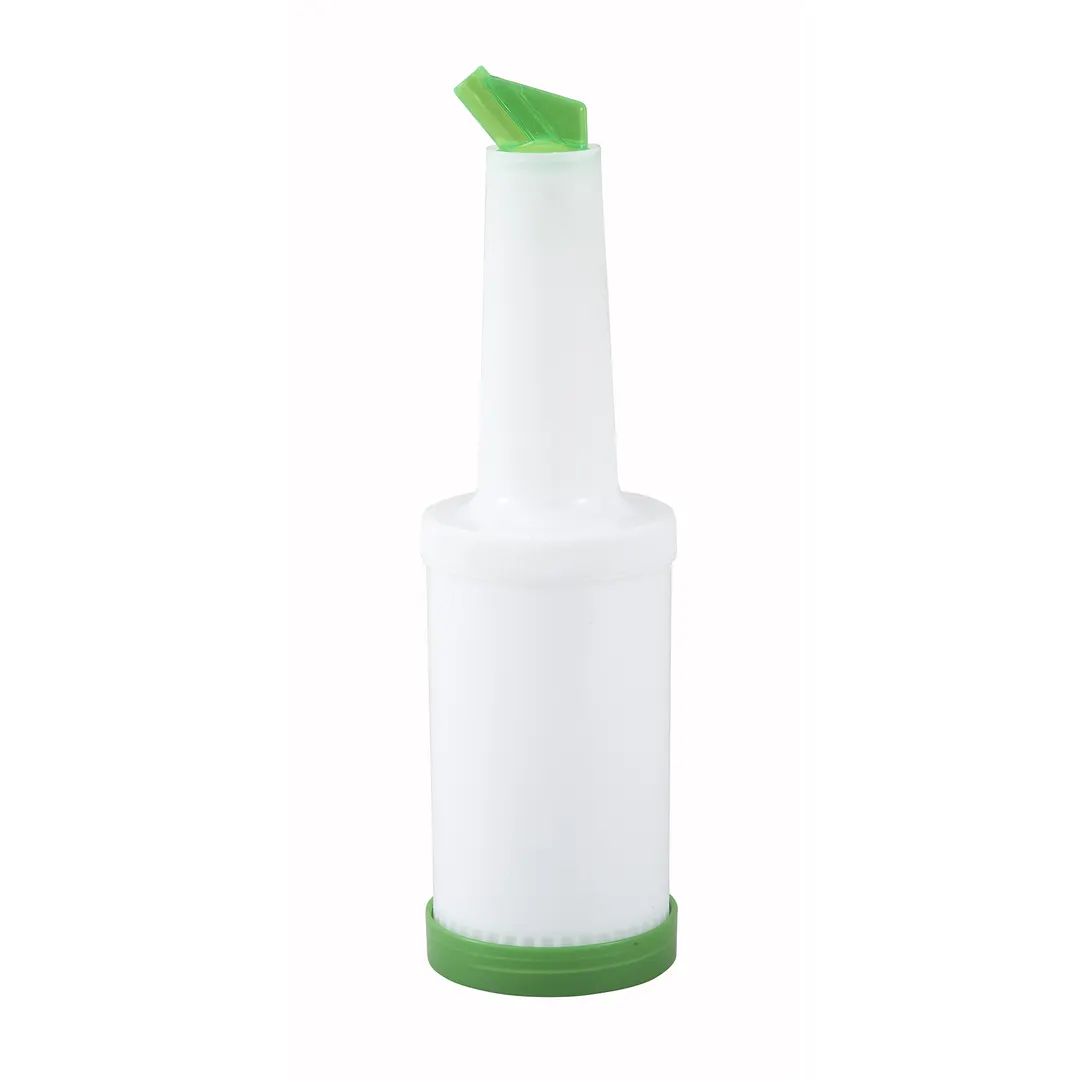 Winco PPB-1G Liquor & Juice Multi Pour w/ Green Spout & Lid, 1 Qt
