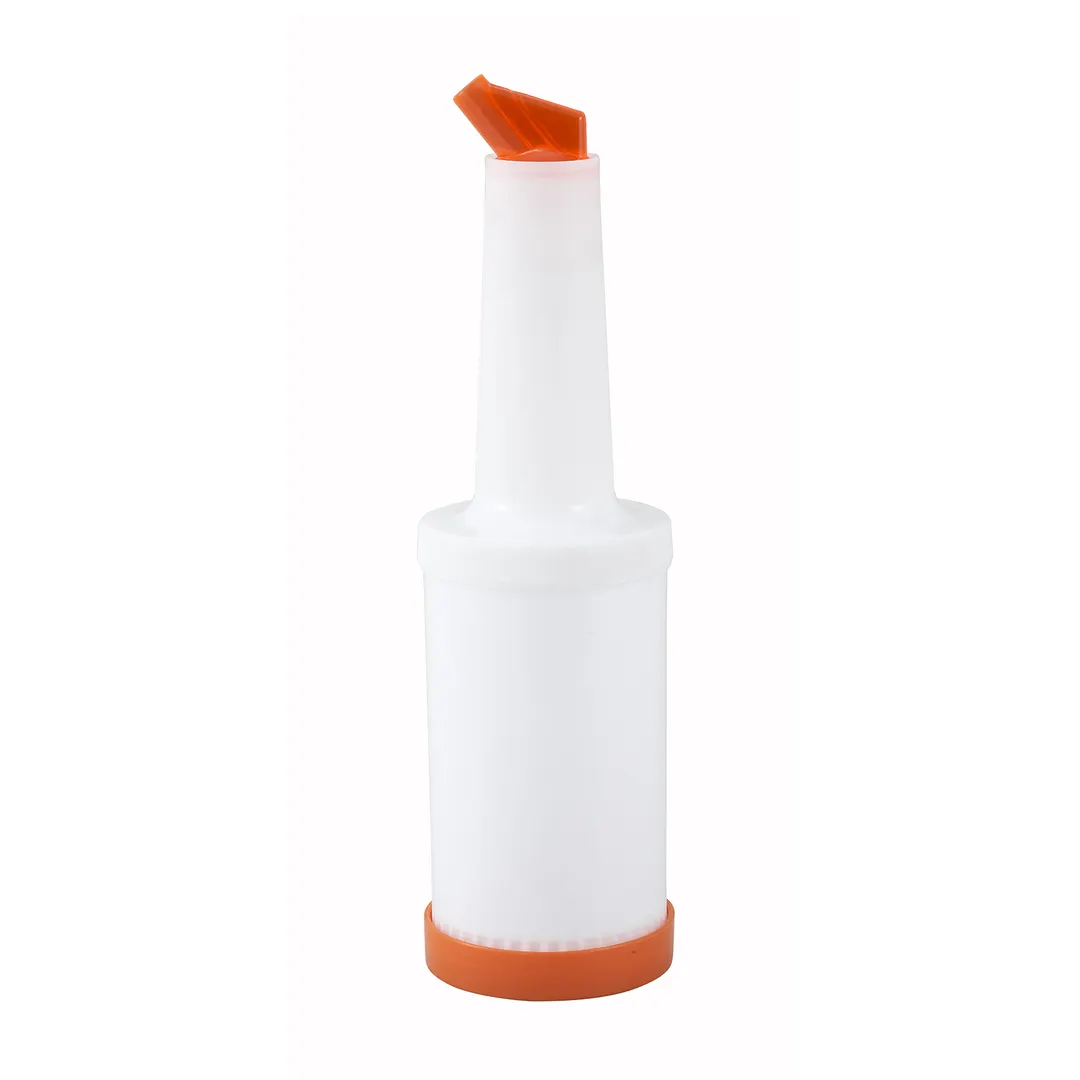 Winco PPB-1O 1 qt Liquor & Juice Multi Pour w/ Orange Spout & Lid