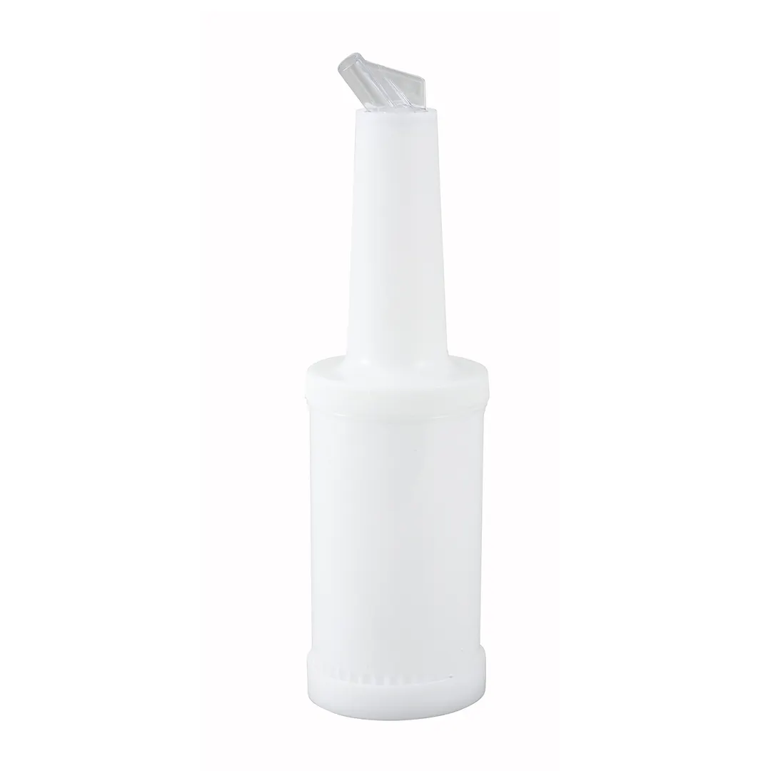 Winco PPB-1W 1 Qt Liquor & Juice Multi Pour w/ White Spout & Lid