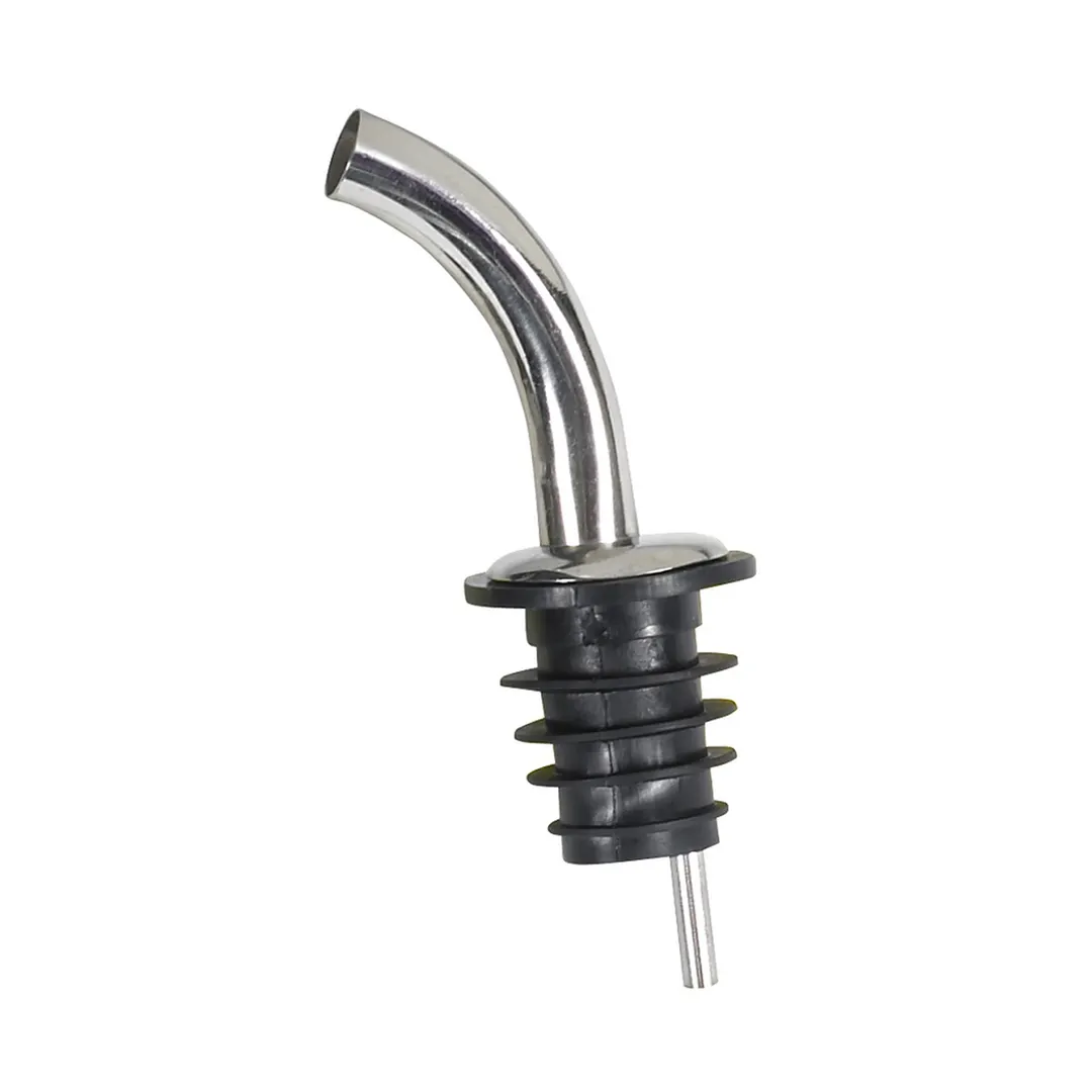 Winco PPM-4G Stainless Steel Liquor Pourer, Fast Flow, Gooseneck Spout, Cork, No Collar - 1 Dozen