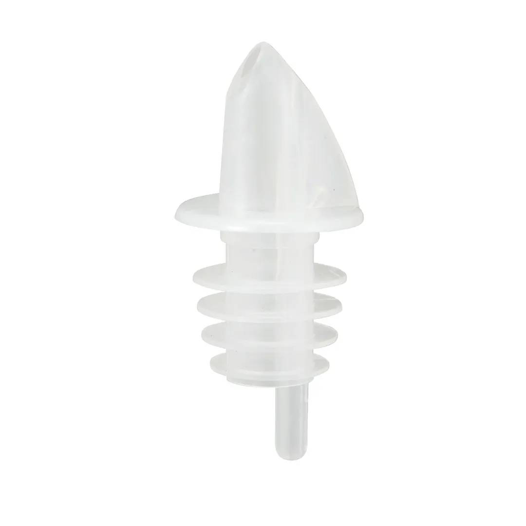 Winco PPR-2C Liquor Pourer, Free Flow Clear Plastic Spout, No Collar, Clear Finish - 1 Dozen