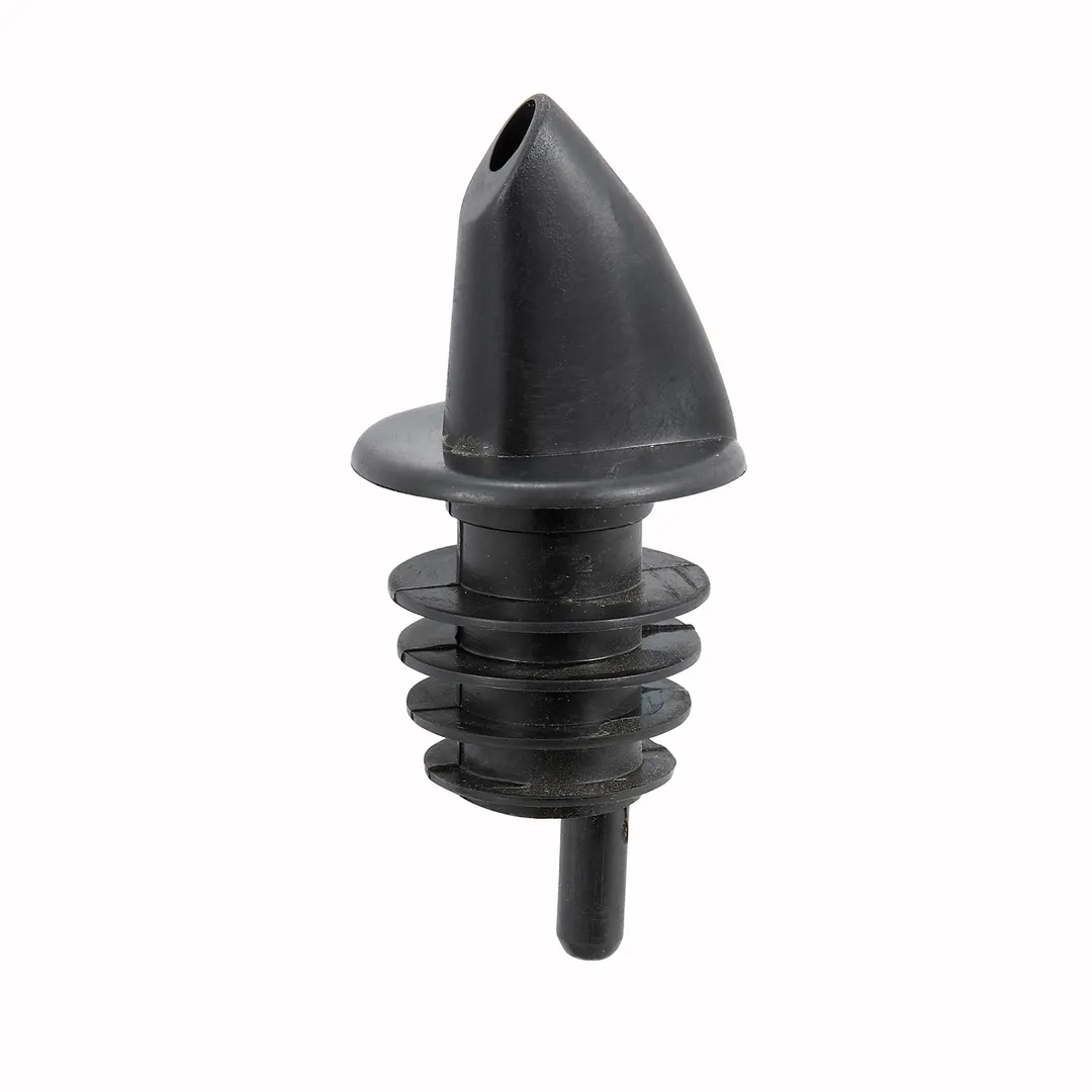 Winco PPR-2K Liquor Pourer, Free‑Flow Plastic, Black Finish, No Collar - 1 Dozen