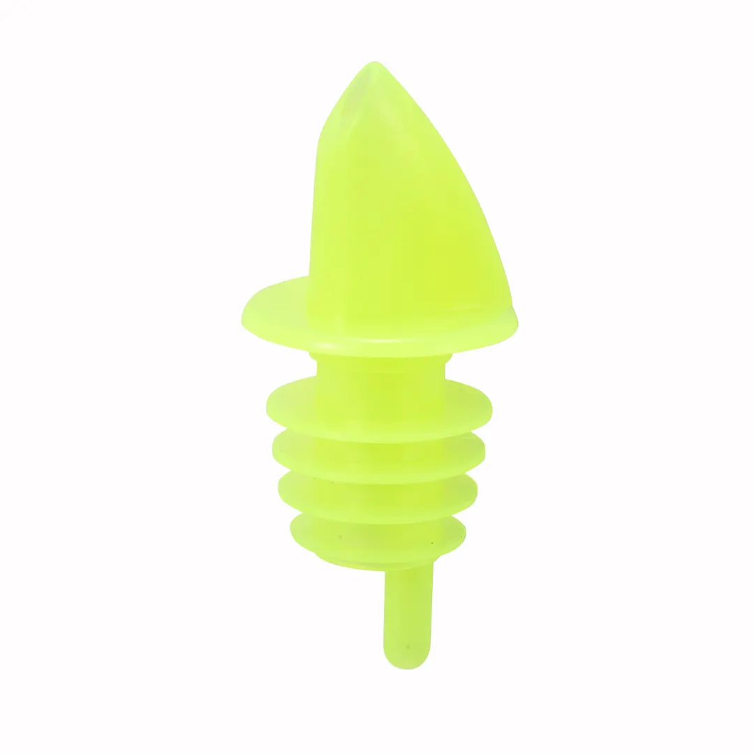 Winco PPR-2Y Yellow Plastic Free Flow Liquor Pourer, No Collar, High‑Flow Design - 1 Dozen