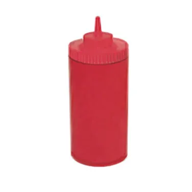 Winco PSW-32R Squeeze Bottle, 32 oz (1 qt) Wide Mouth, BPA‑Free Plastic, Red Single Tip – 6/Pack