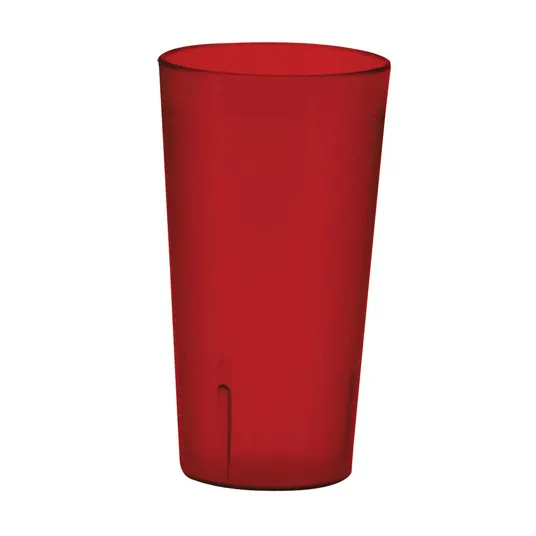 Winco PTP-09R 9.5 oz Pebbled Red Plastic Tumbler, Break‑Resistant, Dishwasher Safe - 1 Dozen