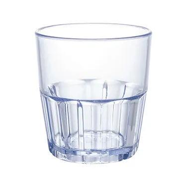 Winco PTSN-12 Havana Tumbler, 12 oz., ribbed SAN plastic, blue, dishwasher safe - 1 Dozen