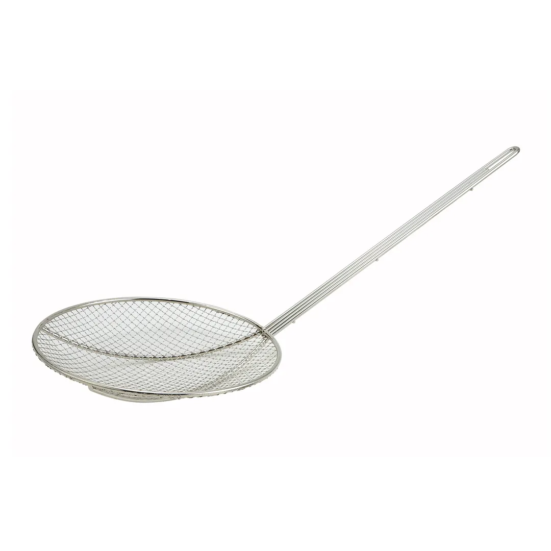 Winco SC-7R 7" Diameter Round x 13" Handle Nickel Plated Wire Skimmer
