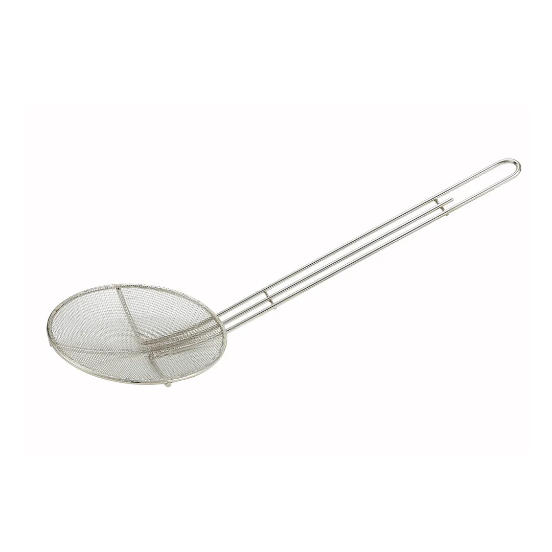 Winco SCF-6R 6 1/2" Diameter Round x 13" Handle Nickel Plated Mesh Skimmer