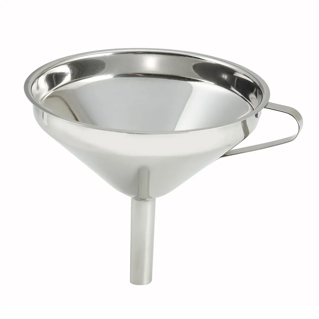 Winco SF-6 5 3/4" Stainless Steel Wide Mouth Funnel, Mirror Finish 