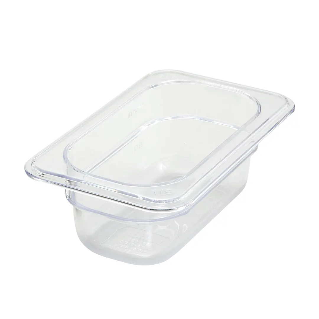 Winco SP7902 Poly-Ware 2 1/2" Deep 1/9 Size Polycarbonate Food Pan