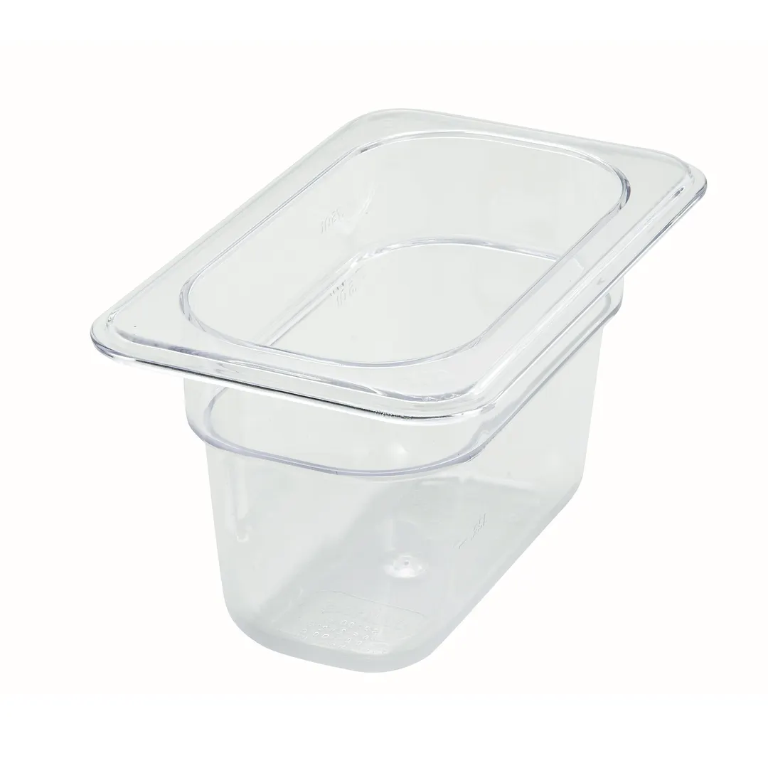 Winco SP7904 Poly-Ware 3 1/2" Deep 1/9 Size Polycarbonate Food Pan