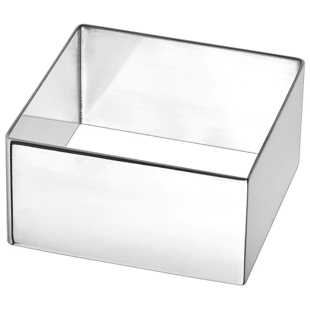 Winco SPM-275S 2-3/4" x 2-3/4" Square Stainless Steel Culinary Pastry Mold, Dishwasher Safe