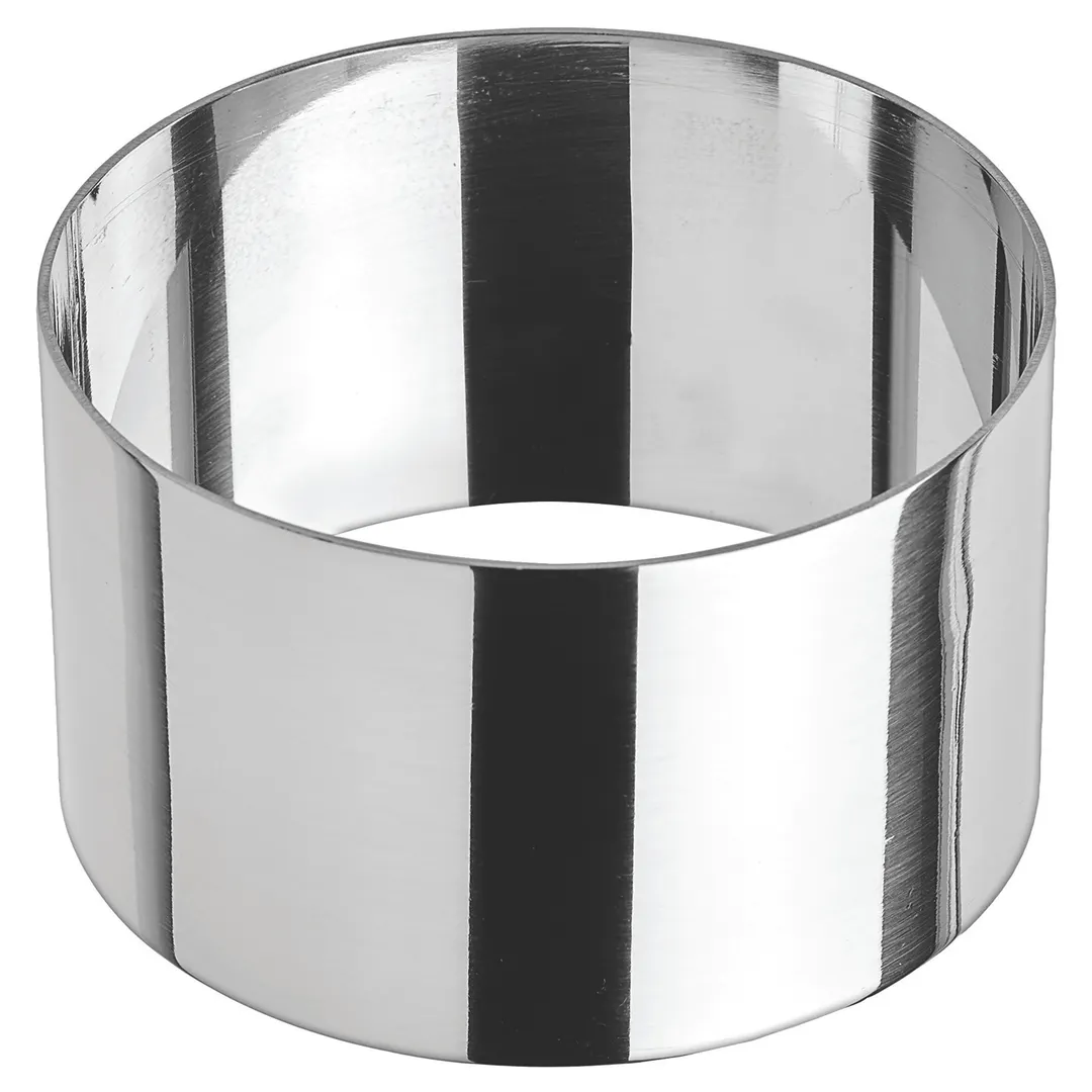 Winco SPM-31R 3" x 1-3/4" Round Stainless Steel Culinary Pastry Mold / Dishwasher Safe