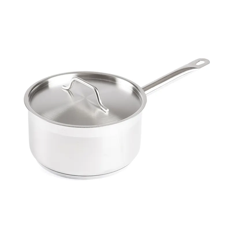 Winco SSSP-3 3-1/2 Qt. Induction-Ready Premium Stainless Steel Sauce Pan with Cover