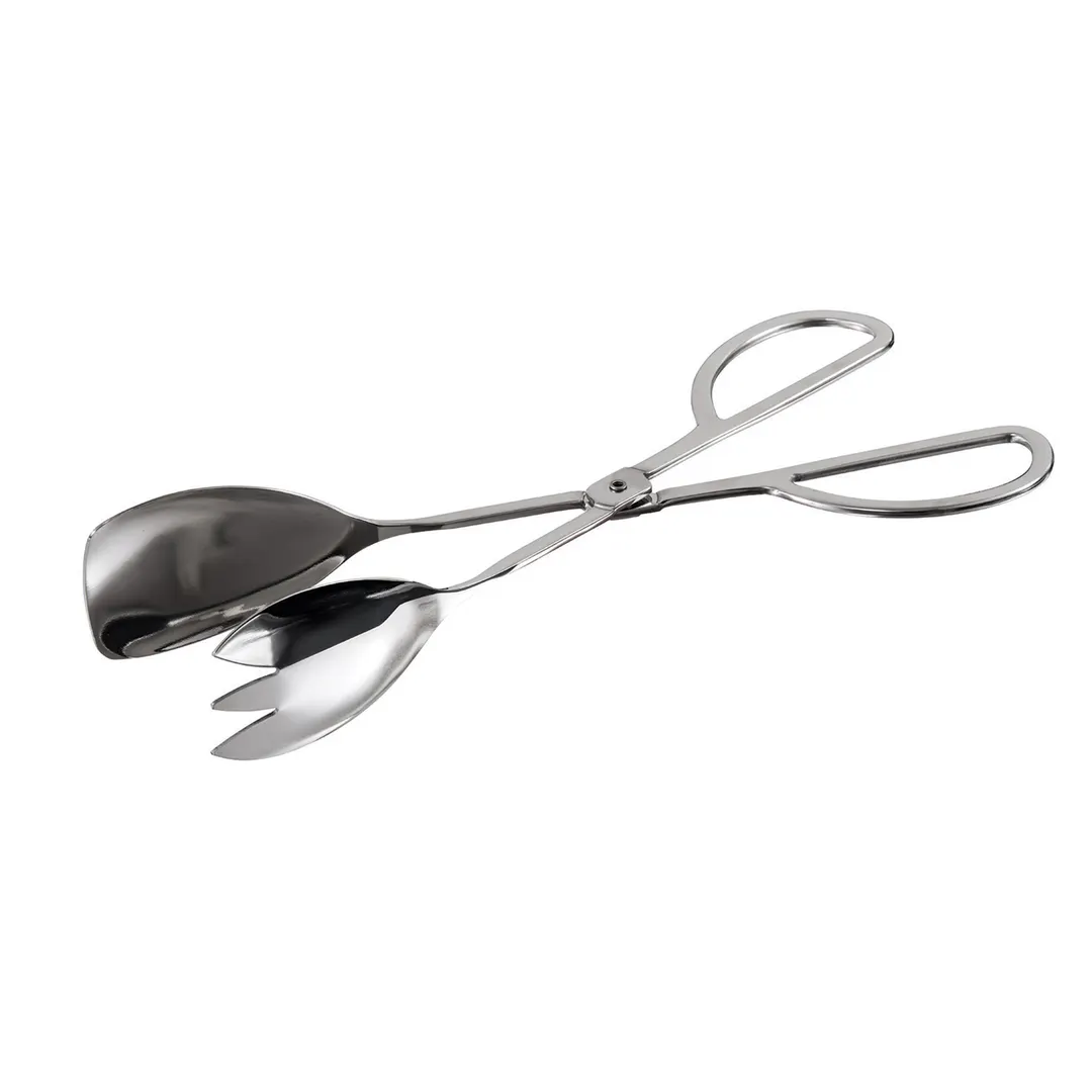 Winco ST-105SF Salad Tongs, Spatula/Fork Scissor, 10-1/2", Stainless Steel