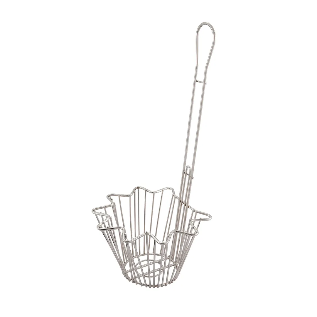 Winco TB-20 Nickel Plated 8-3/10" Round Taco Salad Bowl Fry Basket