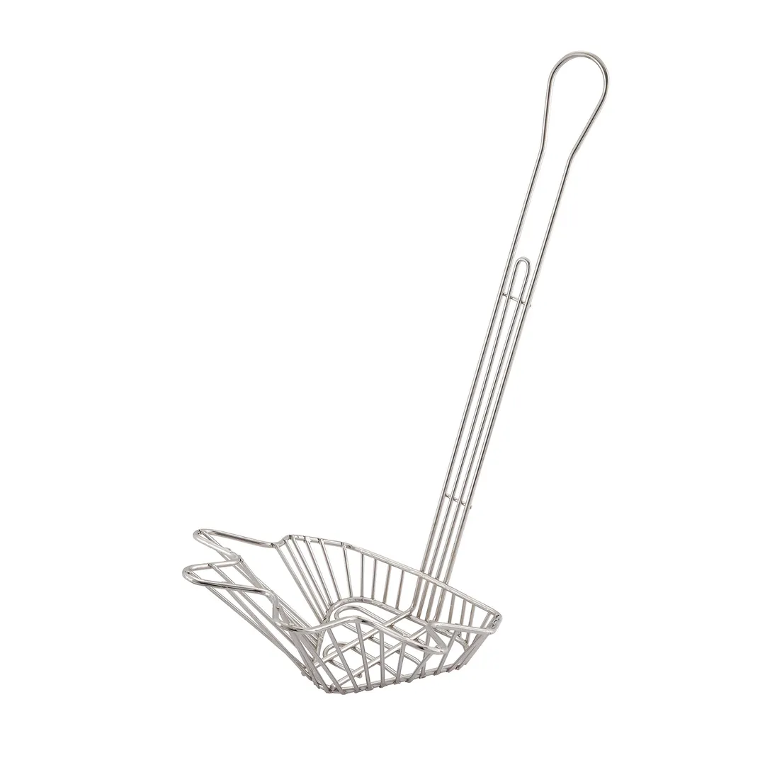 Winco TB-22 Nickel Plated Triangular Taco Salad Bowl Fry Basket