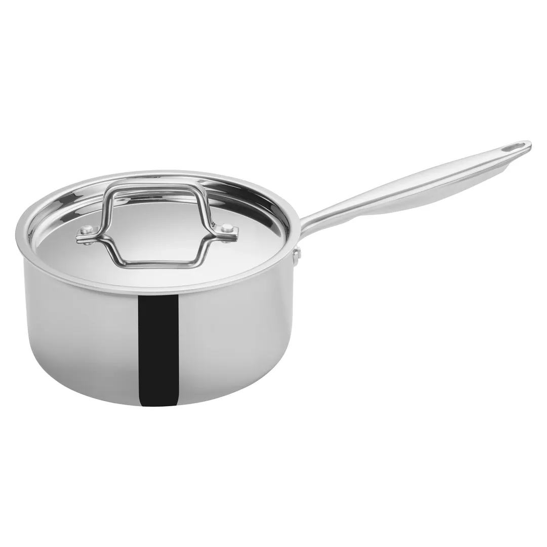 Winco TGAP-4 3-1/2 Qt. Tri-Gen Tri-Ply Induction Ready Sauce Pan with Cover