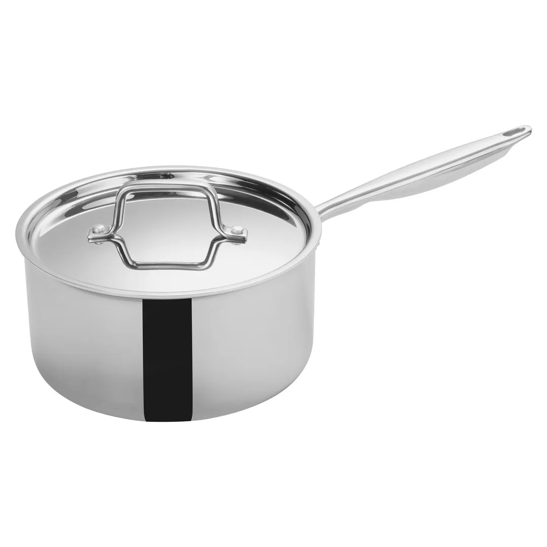 Winco TGAP-5 4-1/2 Qt. Tri-Gen Tri-Ply Induction Ready Sauce Pan with Cover