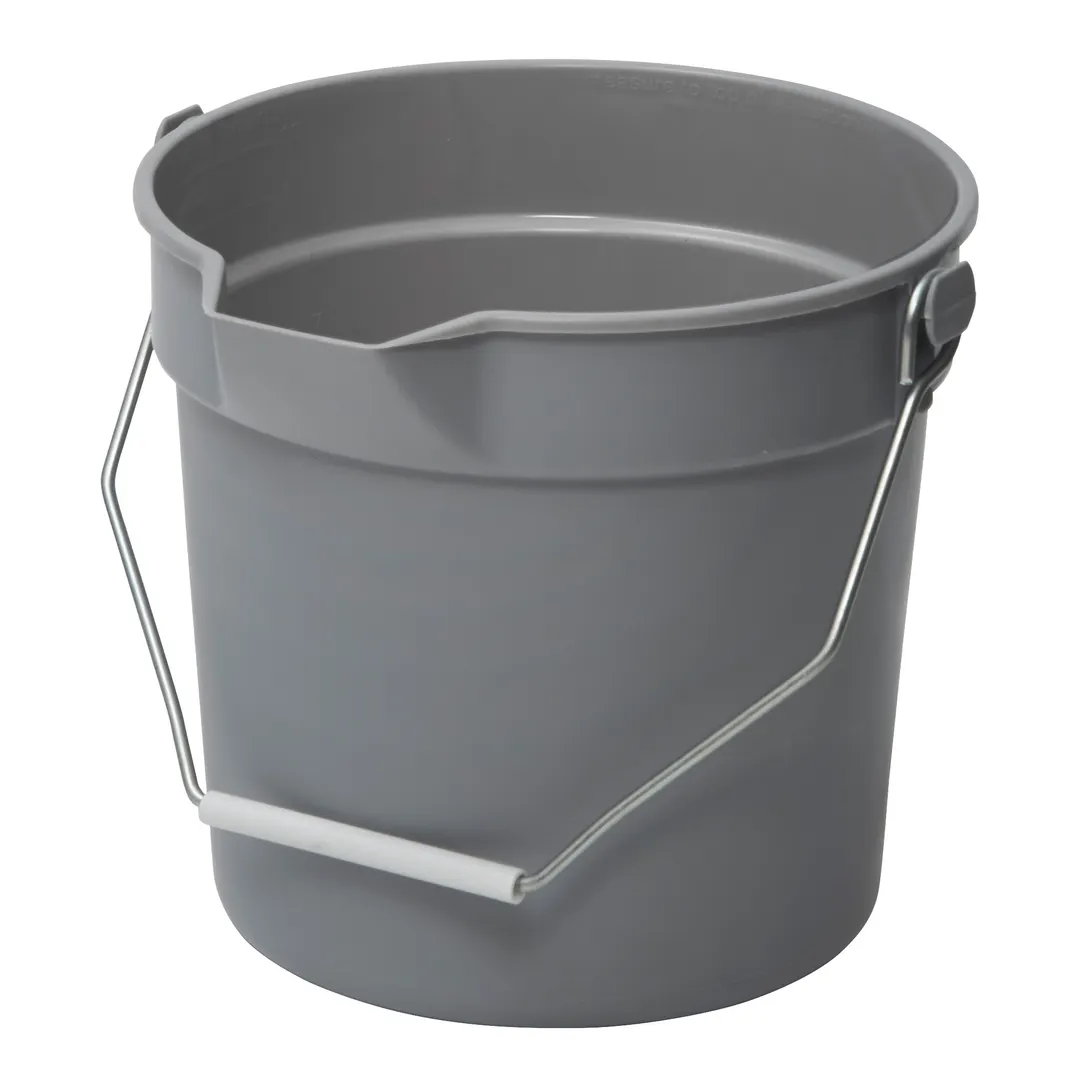 Winco UPP-10G 10 Quart Gray Polyethylene Utility Pail