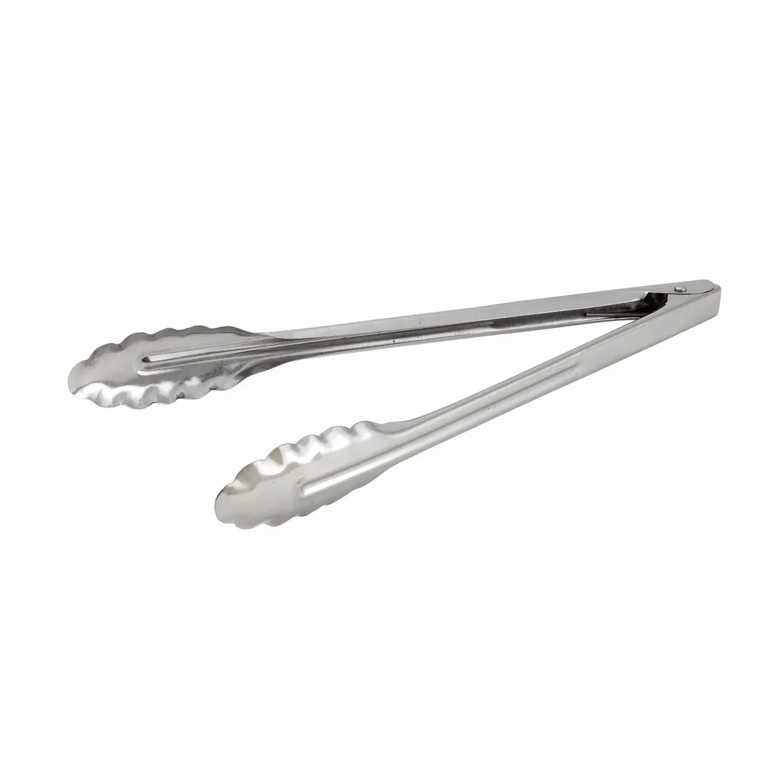Winco UT-12LT 12" Stainless Steel Medium Weight Utility Tongs
