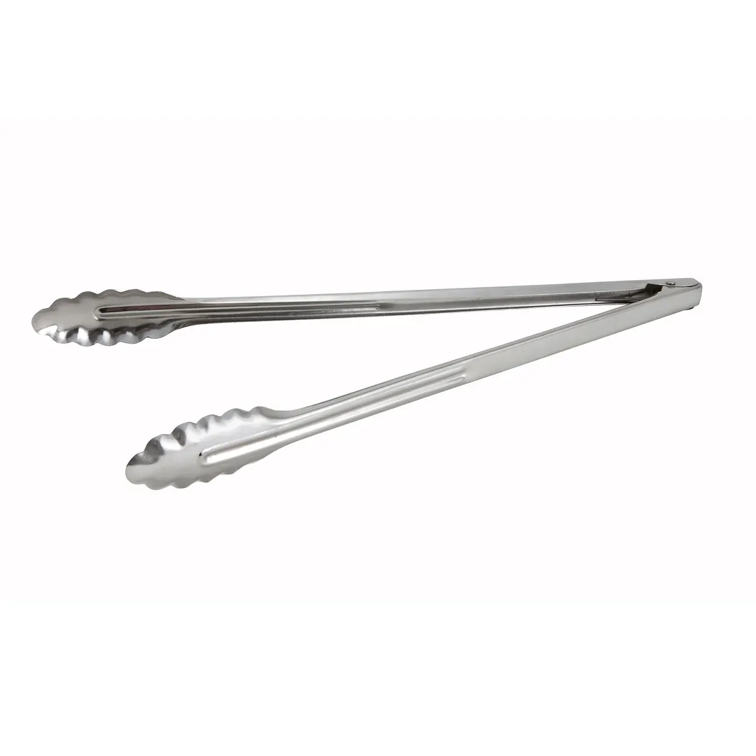 Winco UT-16LT 16" Stainless Steel Medium Weight Utility Tongs