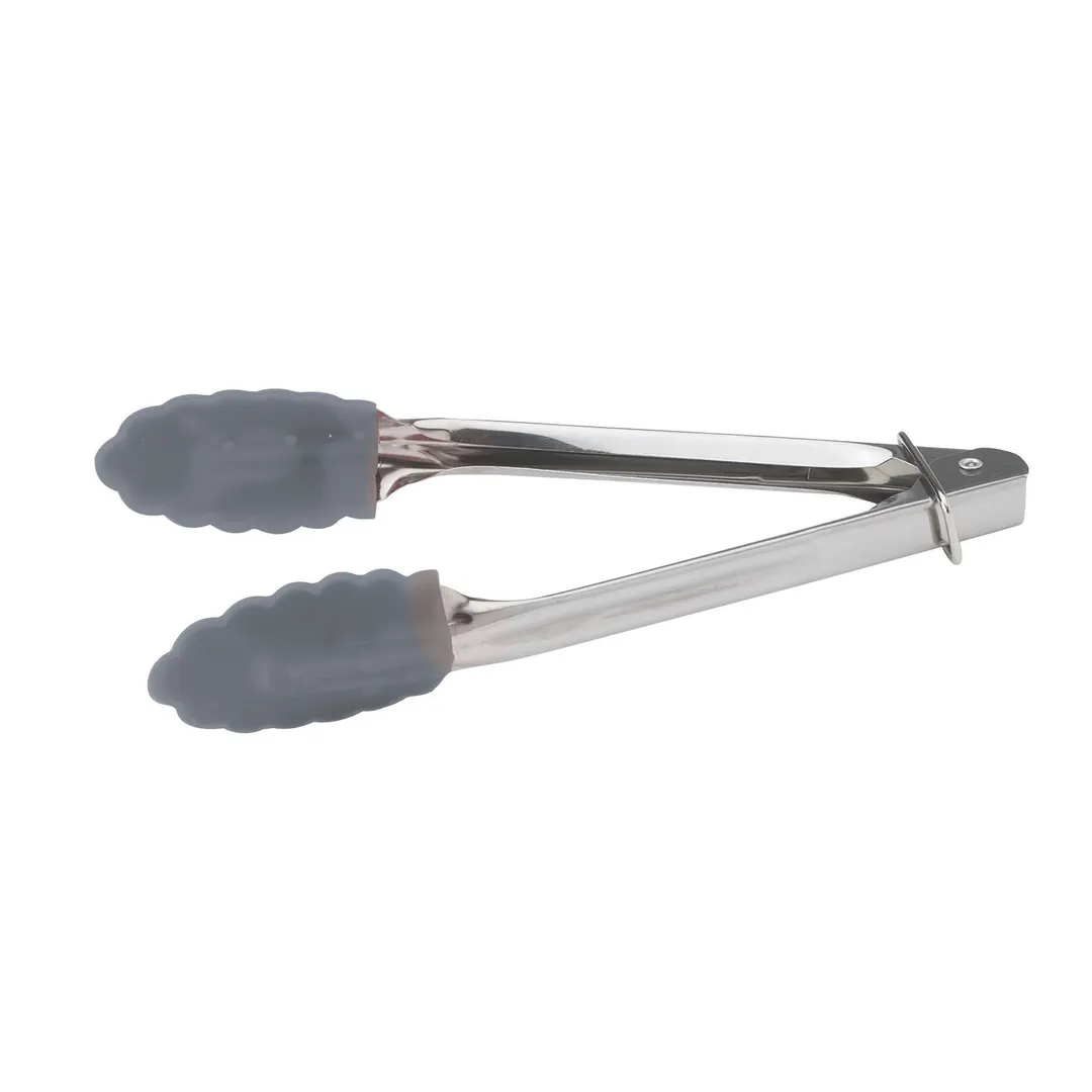 Winco UT-7K Utility Tongs, 7", Locking Ring, Non-Slip Silicone Tips