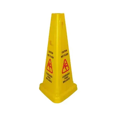 Winco WCS-27T 27" High Tri-Cone Wet Floor Caution Sign