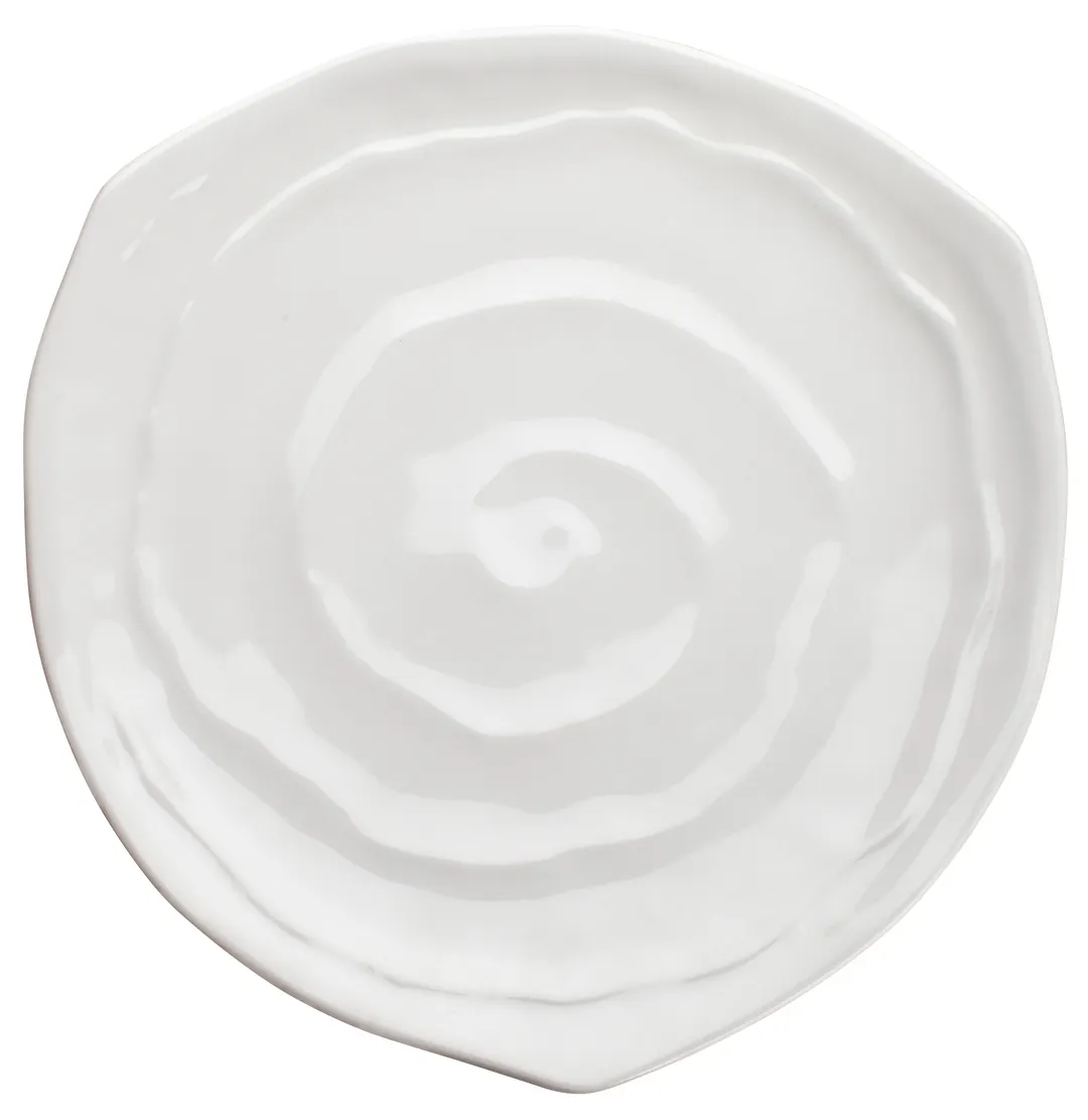 Winco WDM007-201 9" White Triangular Melamine Plate, Break-Resistant Dishwasher-Safe NSF - 24/Case