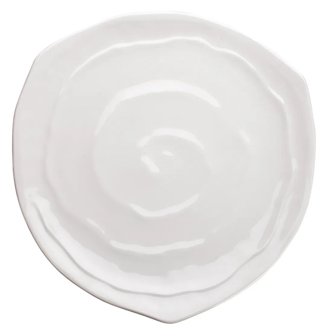 Winco WDM007-202 11" Triangular Melamine Plate, White, Break‑Resistant, Dishwasher Safe - 12/Case