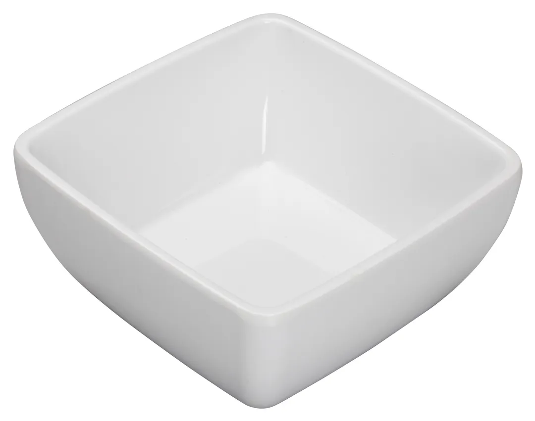Winco WDM009-203 Square Bowl 5" 17 oz (¾ qt) Melamine Linza™ White Dishwasher‑Safe - 24/Case